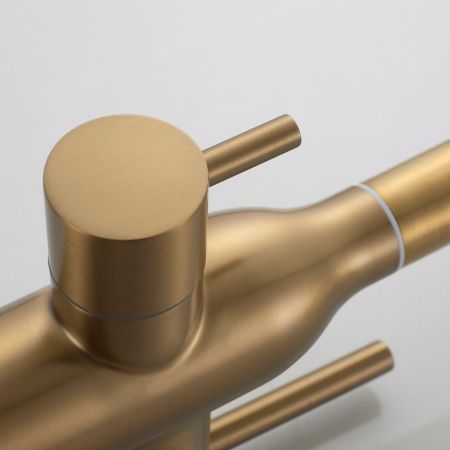 Смеситель для кухни с подключением фильтра Shevanik S248G, золотой сатин