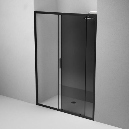 W90G-140-1-195BG Gem Solo Дверь душевая 140х195, стекло тонированное, профиль черный матовый, артикул W90G-140-1-195BG