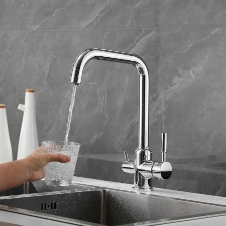 Смеситель для кухни с подключением фильтра Shevanik S268, хром, артикул S268