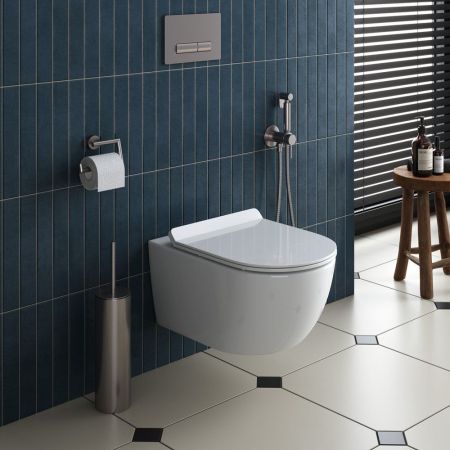 Сиденье дюропласт, soft close, металлическое крепление CZR-090-SC-GM-BORO, артикул CZR-090-SC-GM-BORO