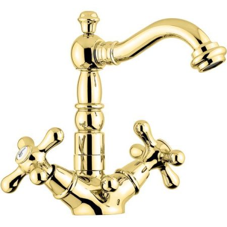 Смеситель Deco Old 12615 с донным клапаном для раковины, цвет золото, артикул 12615OR