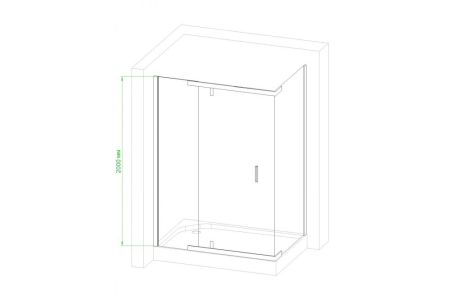 Душевой уголок Royal Bath  RB  HPVD-T-CH 110х70х200 (прозрачное), артикул RB7110HPVD-T-CH