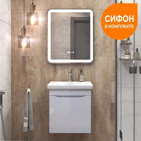 Тумба под раковину подвесная VIGO Grani 028 белый, 50 см, артикул 028 белый