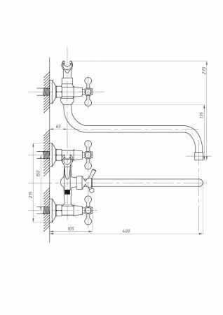 Смеситель для ванны с душем FAUZT FZs-317-32 тип См-ВУДРНШлА, артикул FZs-317-32