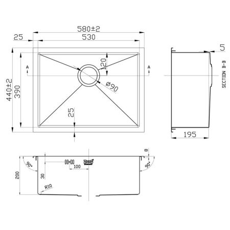 Кухонная мойка ZorG RX-5844 Нержавеющая сталь