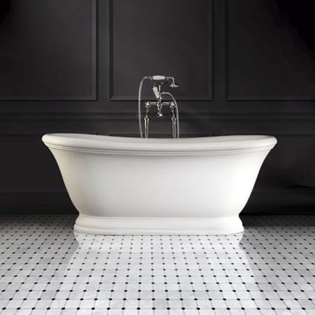 Devon Aurora Ванна 171x87/5xh70,5cм,свободностоящая, встроенный перелив, донный клапан с крышкой из White Tec Plus, сифон, цвет: белый, артикул AURORAWH