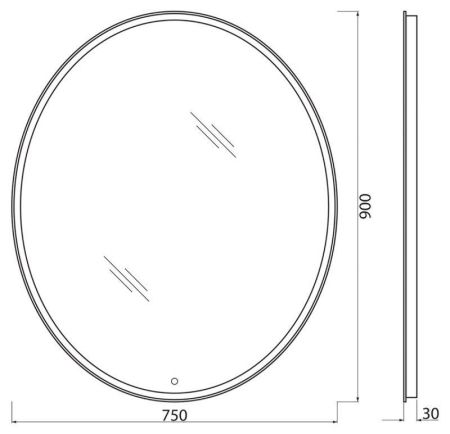 Зеркало BelBagno SPC-VST-750-900-LED-TCH-WARM