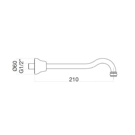 Излив Webert Armony AC0537015, хром