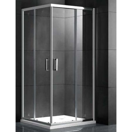Душевой уголок Gemy Victoria 80x80 квадратный профиль Хром стекло прозрачное, артикул S30152