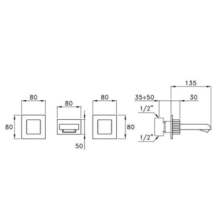 Stella Casanova Встраиваемый смеситель для ванны 3250, цвет: хром