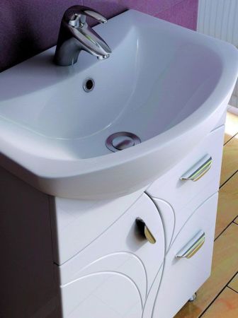 Тумба под раковину Vigo Faina 60 2 ящика Белая, артикул F-2-600(Балтика)