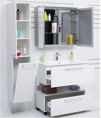 Шкаф-пенал De Aqua Тока 1БК 35 L белый