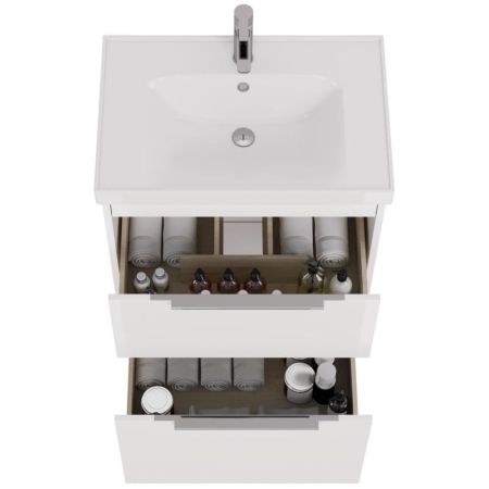 Тумба с раковиной подвесная/напольная Dreja Prime 70 см, белый, артикул 99-9301-com
