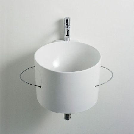 Agape Bucatini Раковина подвесная круглая 40.5х49х33.5 см, 1 отв., цвет: матовый белый