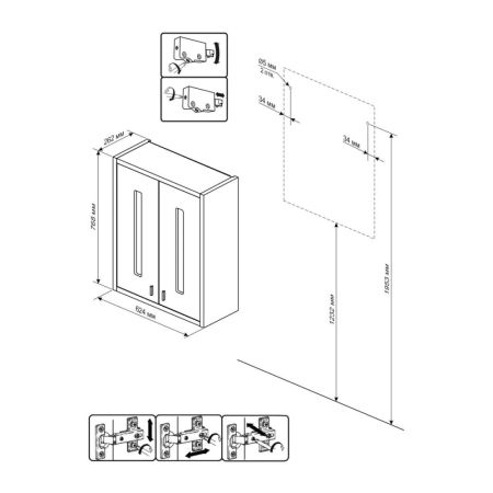 Шкаф навесной Бриклаер БАЛИ 65 см, венге/белый, артикул 4627125411977