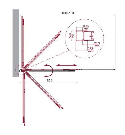 LUCE-VF-11-80/145-C-Cr Душевая шторка на ванну, артикул LUCE-VF-11-80/145-C-Cr