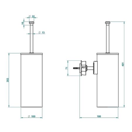 THG PETALE DE CRISTAL NOIR Ёршик для унитаза, подвесной, цвет хром, артикул U6D-A02-4720C
