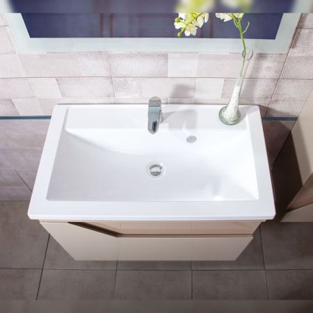 Тумба под раковину подвесная Бриклаер Брайтон бежевый, 70 см, артикул 4627125415814