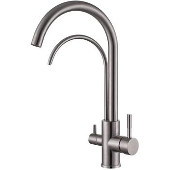 Смеситель для кухни с подключением к фильтру Fmark FS0162, сатин