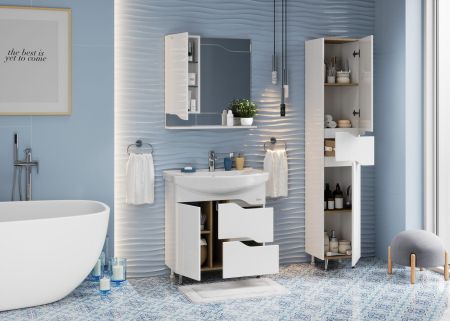 Тумба Onika Веронэлла 75 напольная, белая (ум. Стиль 75), артикул 107514