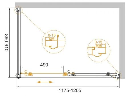 Душевой уголок CEZARES GIUBILEO-AH-1-SCORREVOLE, артикул GIUBILEO-AH-1-120/90-SCORREVOLE-CP-G