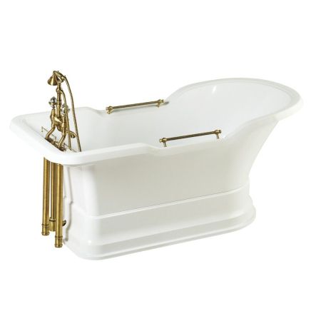 IMPERO PODIUM Ванна 180x87хH76 см. бел, подиум бел, слив/перелив бронза, артикул 25811