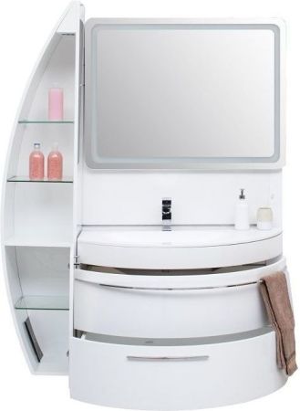 Тумба под раковину De Aqua Эскалада 100 L белый, подвесная с ручкой, артикул 00186739