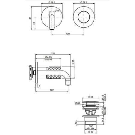 Fima Carlo Frattini Spillo Tech Cмеситель для раковины, встраиваемый, излив: 12.2см., цвет: хром, артикул F3051TWSX9XCR