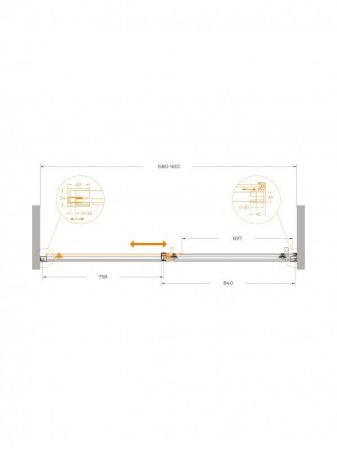 PLANE-BF-1-120-C-GM Душевая дверь, отделка Оружейная сталь, артикул PLANE-BF-1-120-C-GM
