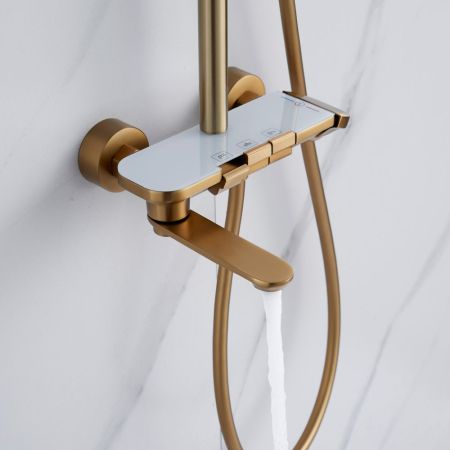 Душевая система Shevanik S4726G, золотой сатин