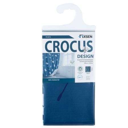 Штора для ванной комнаты FIXSEN DESIGN FX-2513, синий, артикул FX-2513
