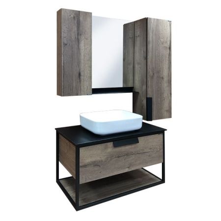 Зеркало со шкафом Comforty Кельн 90 4147987 Дуб темный