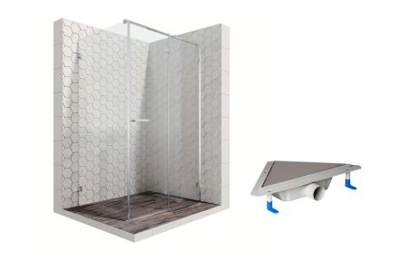 Душевой уголок Ambassador Abner 10011104R-ST7, прямоугольный, угловой трап, 120х90, артикул 10011104R-ST7