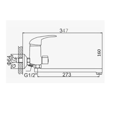 Смеситель для ванны D-Lin D146410-8, хром