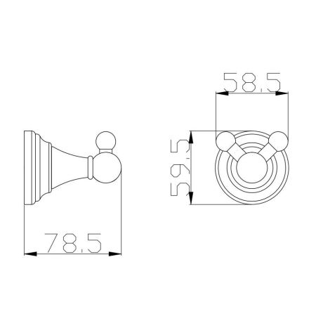 Крючок для ванной комнаты двойной Rav Slezak MORAVA MKA0102, хром, артикул MKA0102