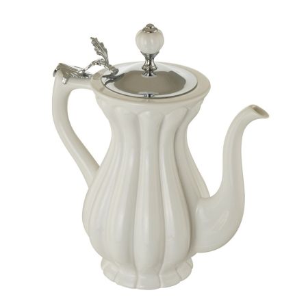 OLIVIA Кувшин керамика бел/крышка хром, артикул 24924