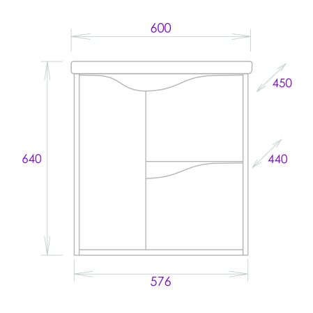 Тумба Onika Брендон 60 подвесная, бетон крем/камень светлый (ум.Миранда 60), артикул 106138