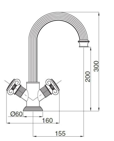 Смеситель для раковины Cezares Olimp OLIMP-LS2-02-O Бронза