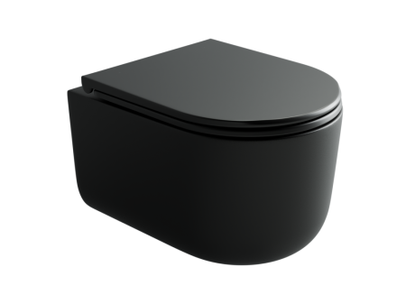 Подвесной унитаз Ульма (Ulma) безободковый, смыв торнадо, артикул CN4006TMB