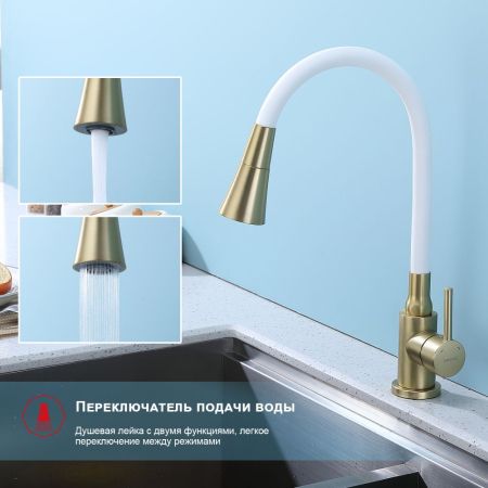 Смеситель для кухни Splenka S201.4308.03, золотой сатин