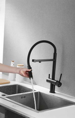 Смеситель для кухни Rose R958H, черный, артикул R958H