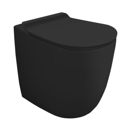 SIMAS VIGNONI Унитаз приставной 560х365х500 мм., безободковый "Rimless", цвет черный матовый, артикул VI21 nero matt