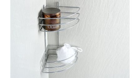 Полка Fixsen угловая двухэтажная цвет серый (FX-710-2), артикул FX-710-2