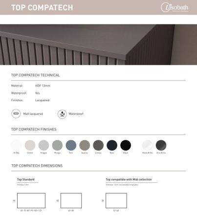 Visobath Indico, комплект: тумба 100см + столешница + раковина, цвет бежевый матовый лак (Cotton-Valenti), артикул 76819/71082/88012