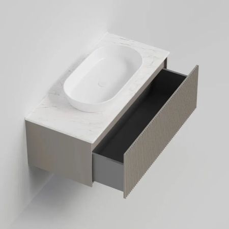 Тумба под раковину подвесная La Fenice Terra FNC-01-TER-C-100, бежевая, артикул FNC-01-TER-C-100