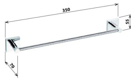 Полотенцедержатель Beta 355x55x65мм, хром, артикул 132104012