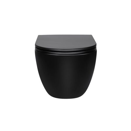 Унитаз подвесной Evo VT1-34MB безободковый, цвет матовый черный, ультратонкое soft-close сиденье, артикул VT1-34MB