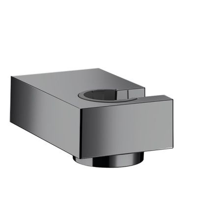 Держатель ручного душа, Hansgrohe, Porter'E, цвет-шлифованный черный хром, монтаж-настенный, материал-металл, фиксированное положение удерживания для шлангов с конической гайкой, артикул 28387340