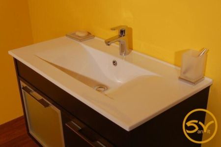 Тумба с раковиной SanVit Новелла Lux New 100 knovelp100 в цвете Ral подвесная Капучино