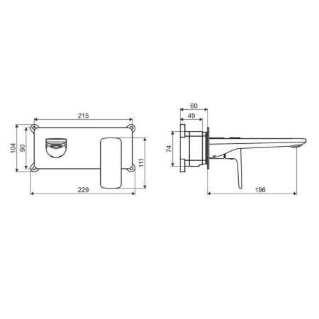 Смеситель для умывальника скрытого монтажа EXCELLENT Keria AREX.2016CR (хром)